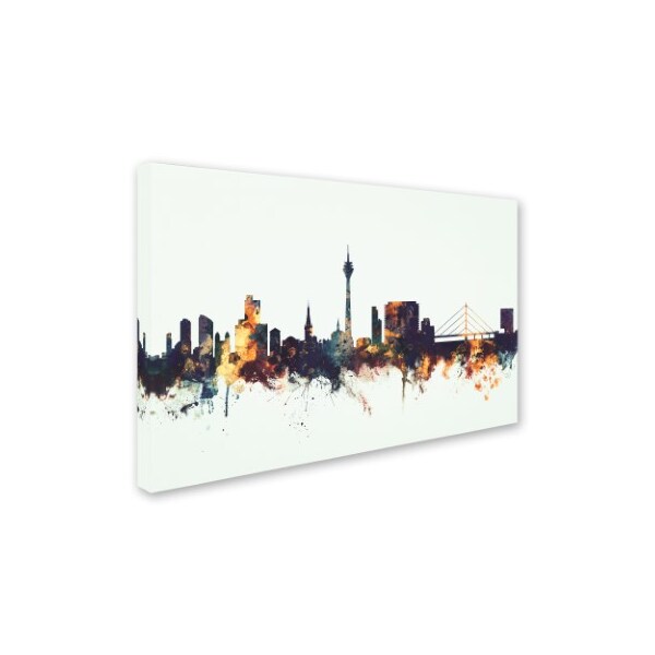 Michael Tompsett 'Dusseldorf Germany Skyline II' Canvas Art,22x32